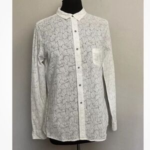 3-29 Fresh Produce White Button Up Shirt Small Cotton